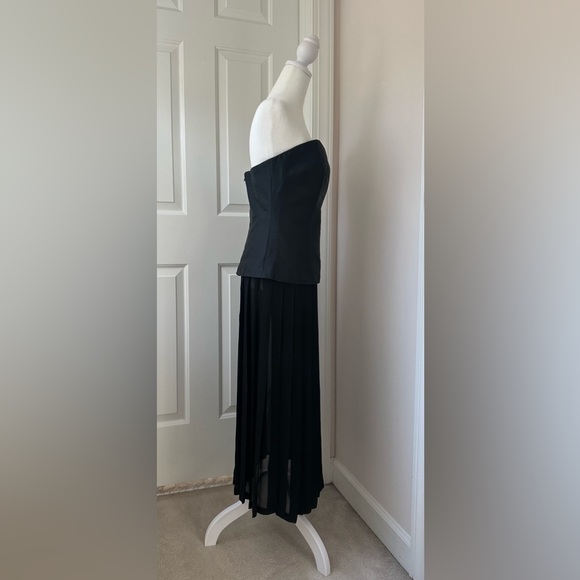 Vintage Kairat Top: silk sleeveless black corset top (skirt sold separately). - Picture 11 of 13